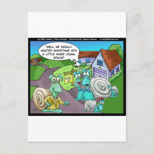 Snail Real Estate Sales Funny Gifts & Collectibles Postcard (Front)