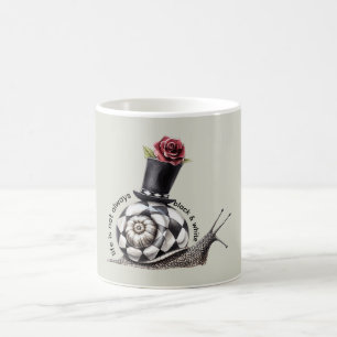 Snail Red Rose Life Not Black & White Coffee Mug