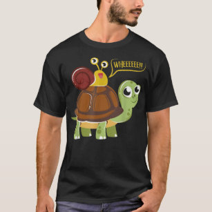 Snail Riding A Turtle Supersonic Animal Lovers Des T-Shirt
