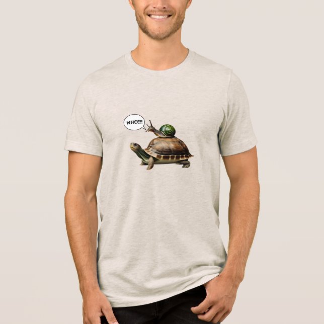 Snail Riding a Turtle Tri-Blend Shirt (Front)