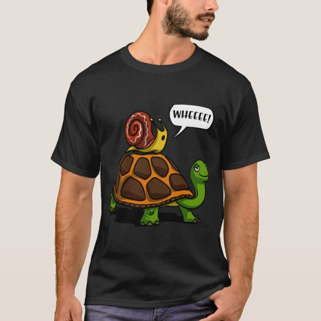 Snail Ridingurtle retro T-Shirt (Front)