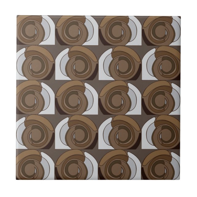 Snail Shells Abstract Pattern Tile (Front)
