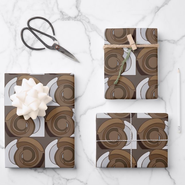 Snail Shells Abstract Pattern Wrapping Paper Sheet (Front)