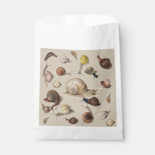 Snail Slug Garden Pet Gastropod Botanical Snails Favour Bags (Front)