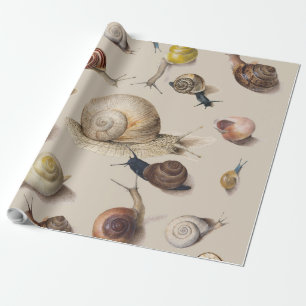 Snail Slug Garden Pet Gastropod Botanical Snails Wrapping Paper