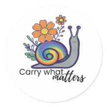 Snail Sticker, Round Sticker Sheet, Rainbow Snail