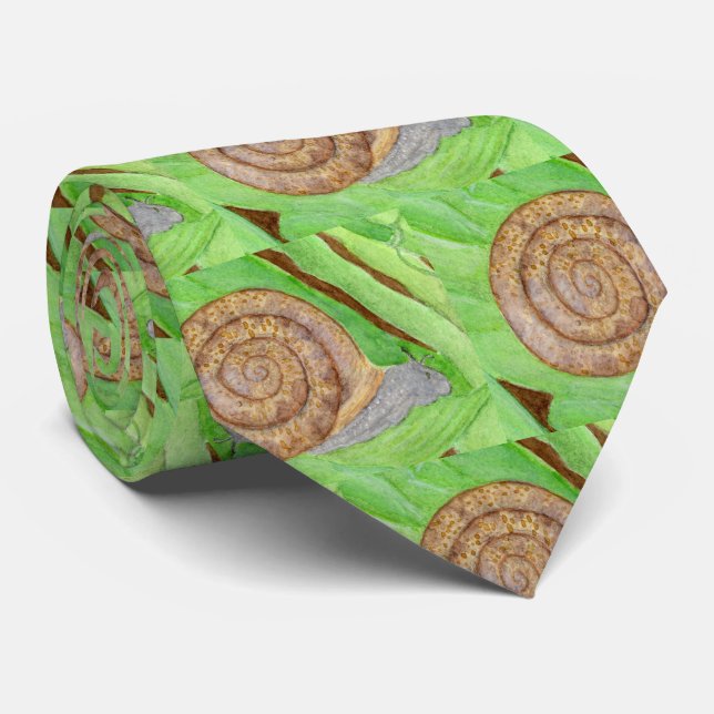 Snail Watercolor Tie (Rolled)
