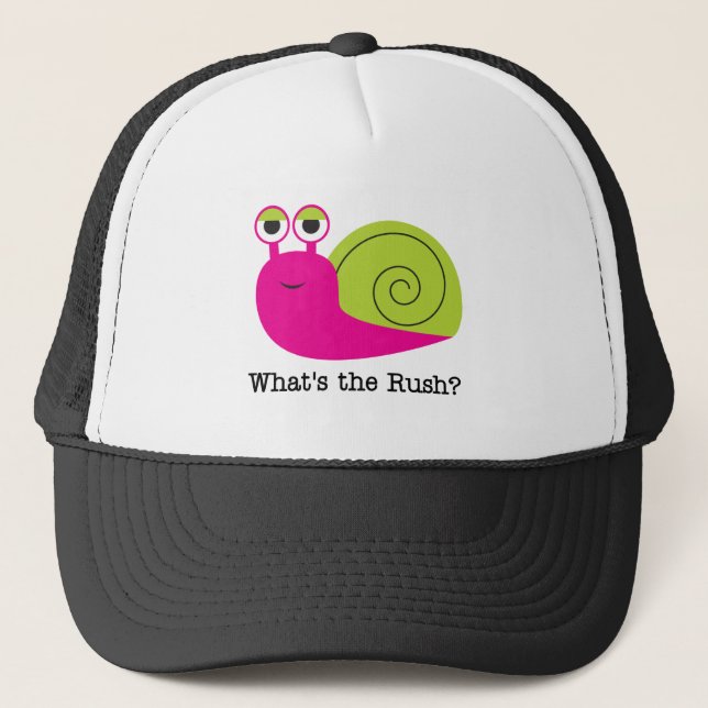 Snail What's the Rush Tshirts and Gifts Trucker Hat (Front)