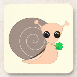 Snail with Clover Coaster Lucky