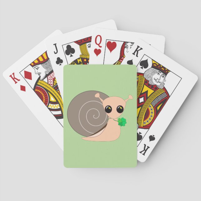 Snail with Clover Playing Cards - Your Colours (Back)