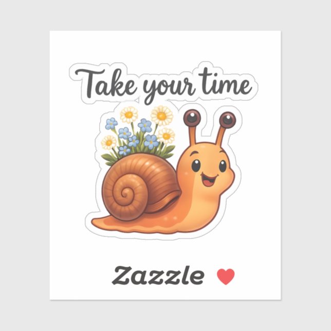  Snail with Flowers Sticker (Sheet)