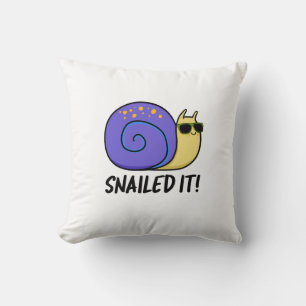 Snailed It Funny Snail Pun  Cushion