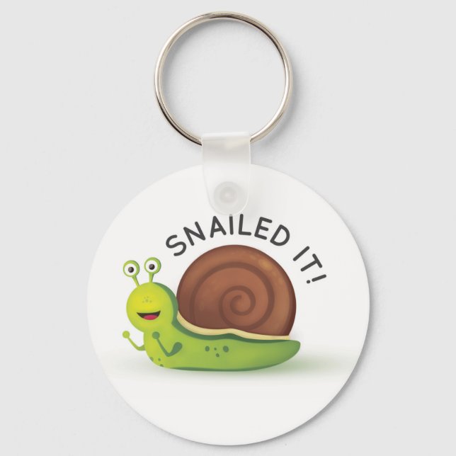 Snailed It Keychain (Front)