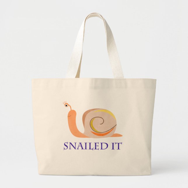 Snailed It Large Tote Bag (Front)