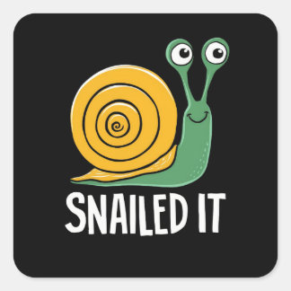 SNAILED IT SQUARE STICKER