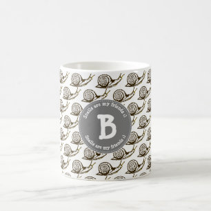 Snails are my Friends Monogram Coffee Mug