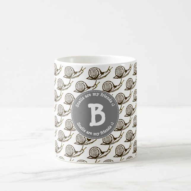 Snails are my Friends Monogram Coffee Mug (Center)