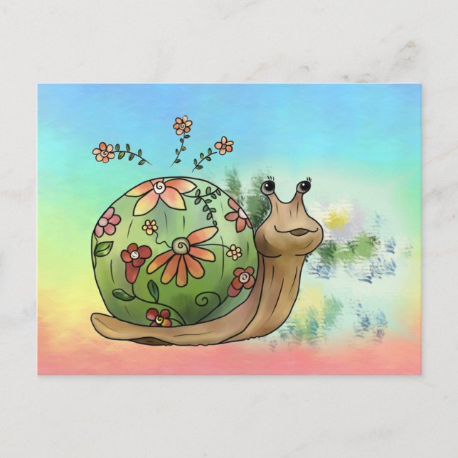 Snails at the pond postcard (Front)