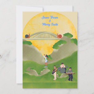 Snails Bridge Singer Music Band Sun Wedding Invitation