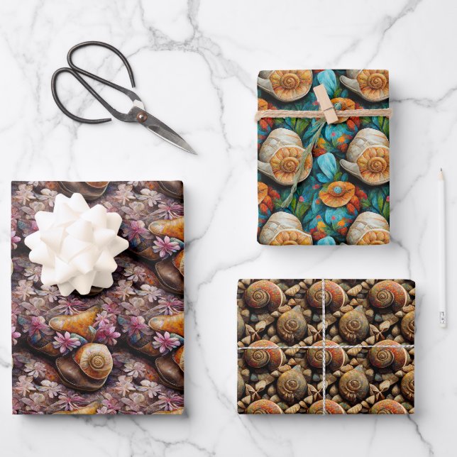 Snail's gift wrapping kit paper sheet (Front)