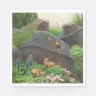 Snails in a Rock Garden (by H.A. Brendekilde) Napkin