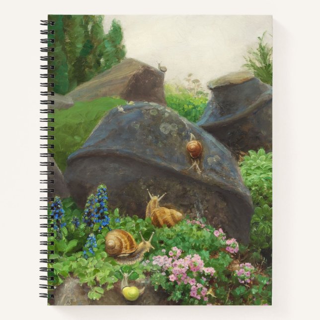 Snails in a Rock Garden (by H.A. Brendekilde) Notebook (Front)