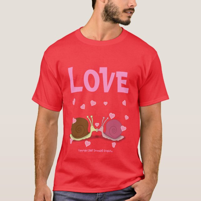 Snails In Love Basic Dark T-Shirt (Front)