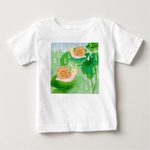 snails on leaves in the garden baby T-Shirt