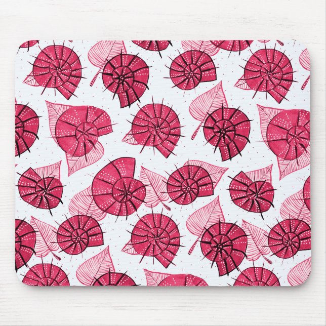 Snails Pattern Cute Nature Lover Pink Mouse Mat (Front)