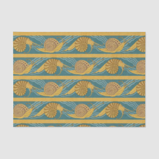 Snails Pattern Print Snail Blue Yellow Teal Gold Tissue Paper
