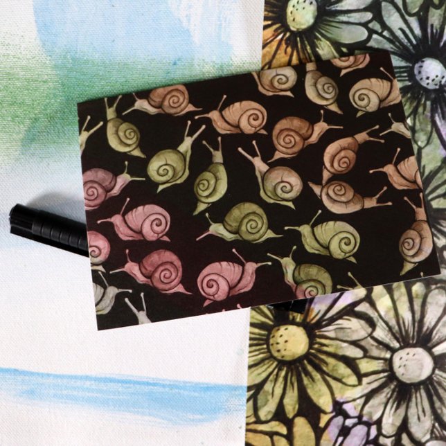 Snails retro brown nature lovers snail pattern   card (Creator Uploaded)