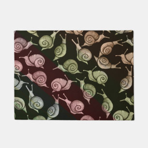 Snails retro brown nature lovers snail pattern doormat