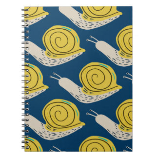 Snails silhouettes: yellow, pink pattern. notebook