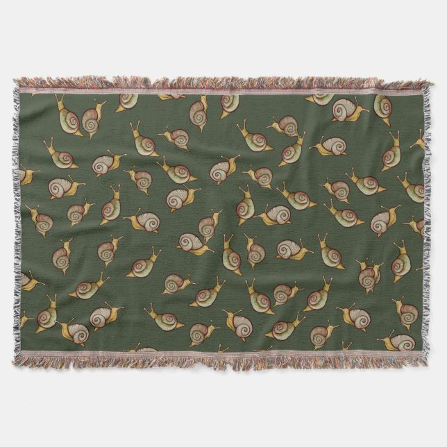 Snails Snail Love cute nature art                  Throw Blanket (Front)