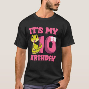 Snake 10th Birthday Reptile Lover Wildlife Serpent T-Shirt