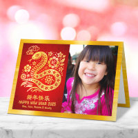 Snake 2025 Photo Chinese Lunar New Year Gold Red