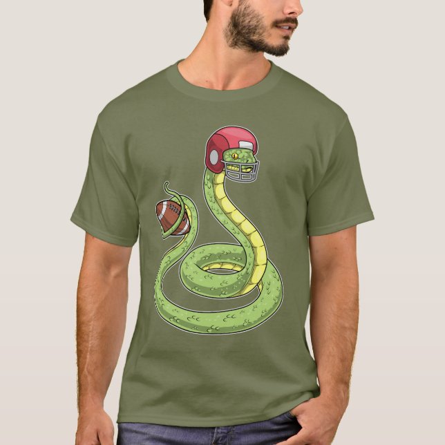 Snake American Football Sports T-Shirt (Front)