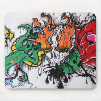 Snake and bones mouse pad