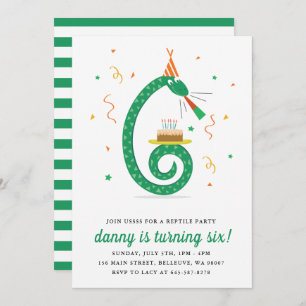 Snake and cake Birthday party invitation_Vanilla Invitation