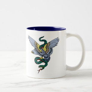 Snake and Eagle Two-Tone Coffee Mug