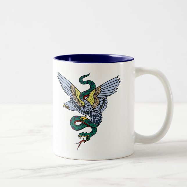 Snake and Eagle Two-Tone Coffee Mug (Right)