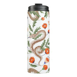 Snake and floral fairy print thermal tumbler