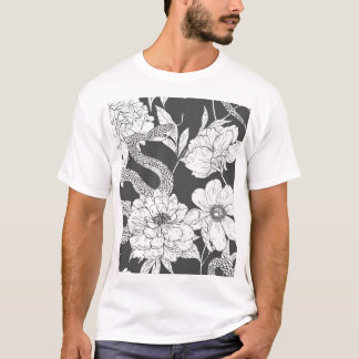 snake and flowers T-Shirt