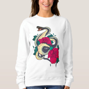 Snake And Red Rose Sweatshirt