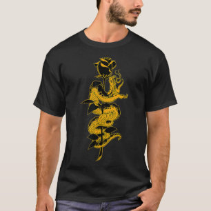 Snake and Rose Traditional Old School Tattoo art G T-Shirt