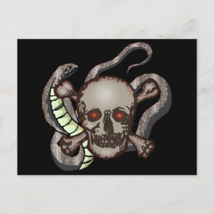 Snake and Skull Biker T shirts Gifts Postcard