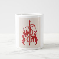 Snake and Sword Risograph Art Print | Red Flame