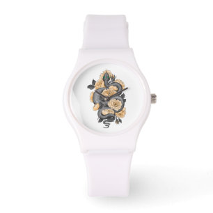 Snake and yellow roses watch