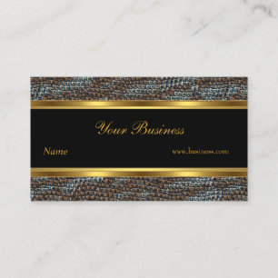 Snake Animal Gold Black Stripe Elegant Classy 2 Business Card