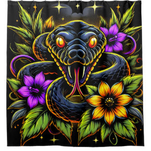 Snake Art Shower Curtain